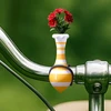 White-Yellow handlebars bikevase