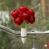 White handlebars bikevase