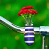 Navy handlebars bikevase