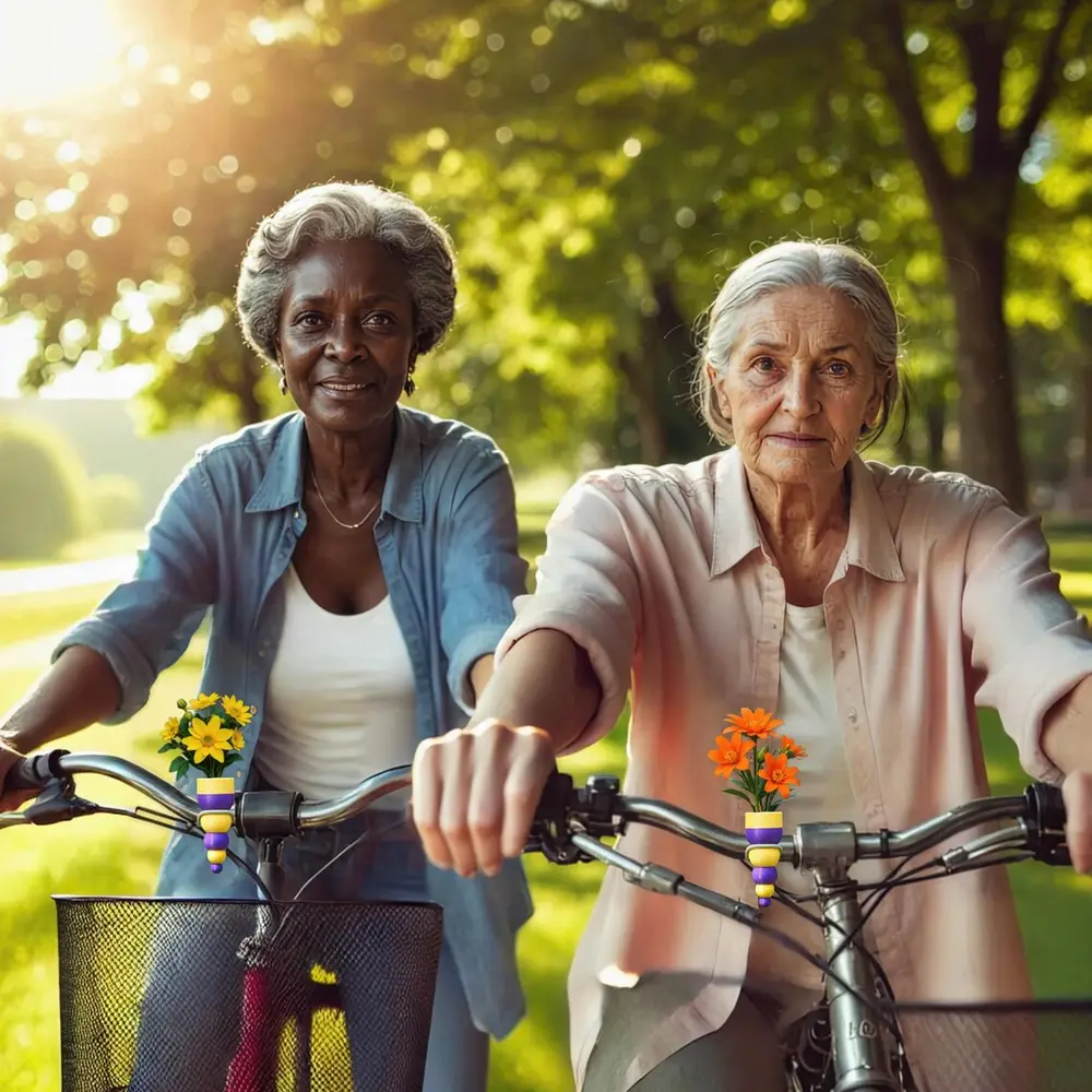 Détail raffiné d'un vase pour vélo avec une fleur délicate